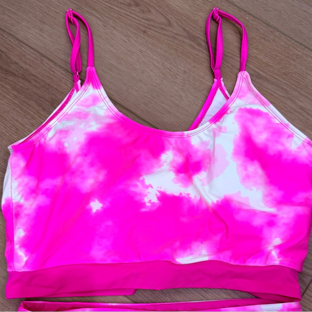 Coral Reef Pink Tie-Dye Swim Top